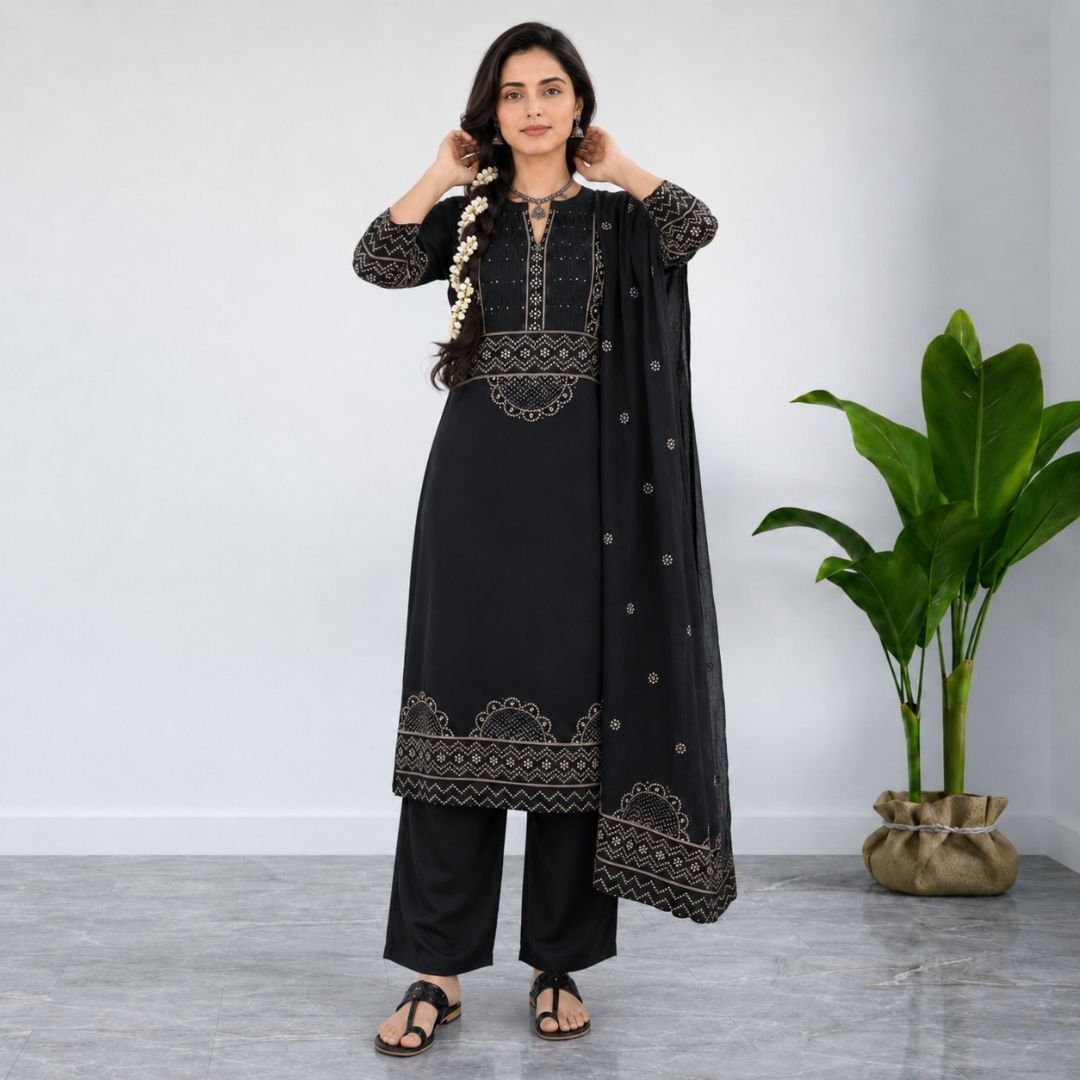 KHAAS – Bandhani Inspired Straight Suit Set