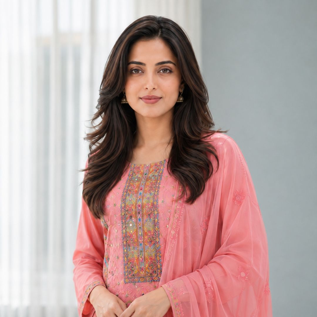 AARZOO – Pink Straight Suit Setv view 5
